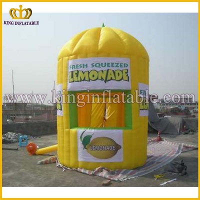 Outdoor Workstation Tent Inflatable Lemon Kiosks, Inflatable Lemon Stand For Sale